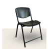 "صندلی فایبرگلاس مشکی پایه لوله‌ای | مناسب مدارس و ادارات | کد C-400"