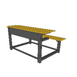 نیمکت سه‌نفره سنگین|نیمکت سه نفره مدرسه آهن سنگین