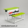 قیمت و خرید میز و نیمکت دو نفره مدرسه-میز و نیمکت دو نفره ساده قیمت  خرید میز و نیمکت ساده دو نفره  نیمکت سه‌نفره ساده متصل  نیم