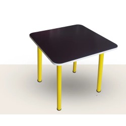 میز مربع 60×60 سانتی‌متر با پایه لوله‌ای و رویه MDF | شیک و مقاوم