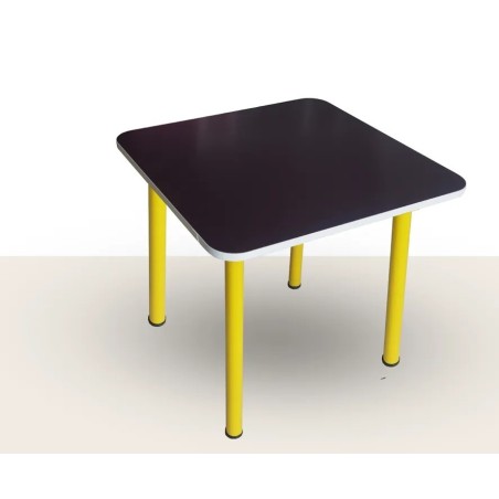 میز مربع 60×60 سانتی‌متر با پایه لوله‌ای و رویه MDF | شیک و مقاوم