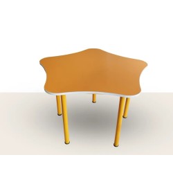 میز ستاره مهدکودک با پایه لوله‌ای و رویه MDF - با نوار PVC و گوشه‌های گرد، مناسب مراکز آموزشی