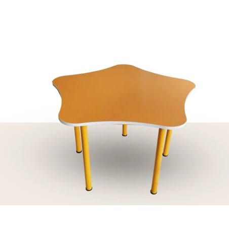 میز ستاره مهدکودک با پایه لوله‌ای و رویه MDF - با نوار PVC و گوشه‌های گرد، مناسب مراکز آموزشی