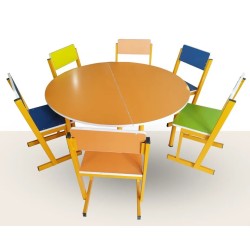 "میز دایره دو تکه شعاع 60 MDF با نوار PVC - مناسب مدارس و مهدکودک"