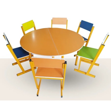 "میز دایره دو تکه شعاع 60 MDF با نوار PVC - مناسب مدارس و مهدکودک"
