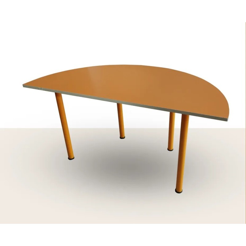 میز نیمدایره شعاع 60 MDF با پایه لولهای و نوار PVC | خرید میز آموزشی با طراحی ایمن میز نیمدایره شعاع 60 MDF با پایه لولهای و نوار PVC | خرید میز آموزشی با طراحی ایمن