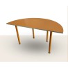 میز نیم‌دایره شعاع 60 MDF با پایه لوله‌ای و نوار PVC | خرید میز آموزشی با طراحی ایمن